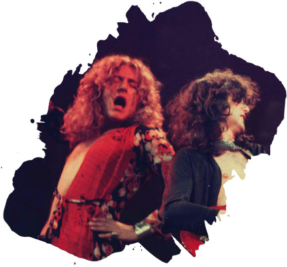 Robert Plant and Jimmy Page on stage